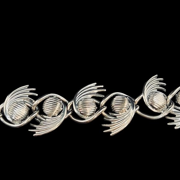 Vintage Ballou Silver Tone Comet Link Bracelet (4998) - Picture 4 of 8